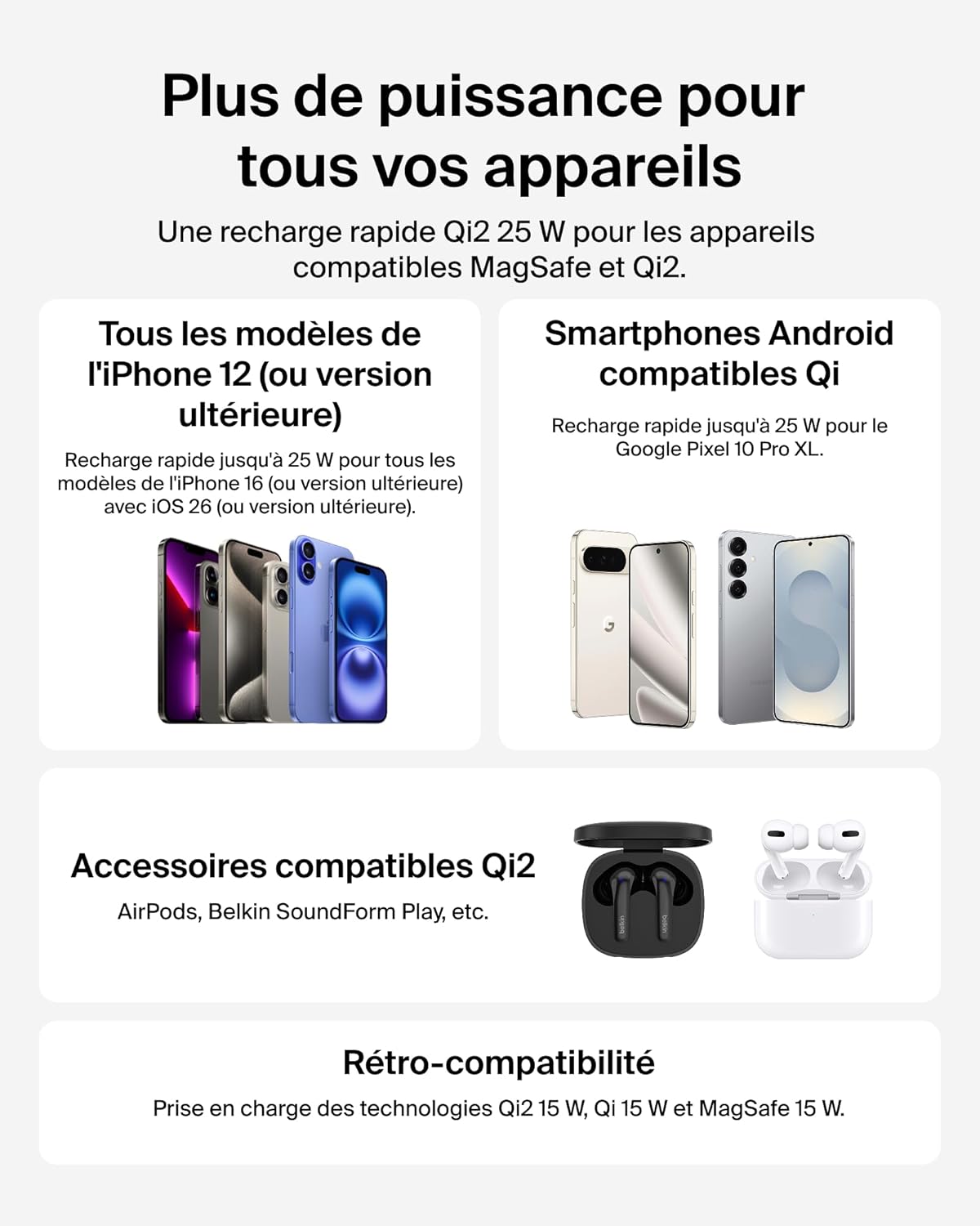 Thumbnail 5 de Belkin UltraCharge Chargeur Magnétique Qi2 25 W Noir