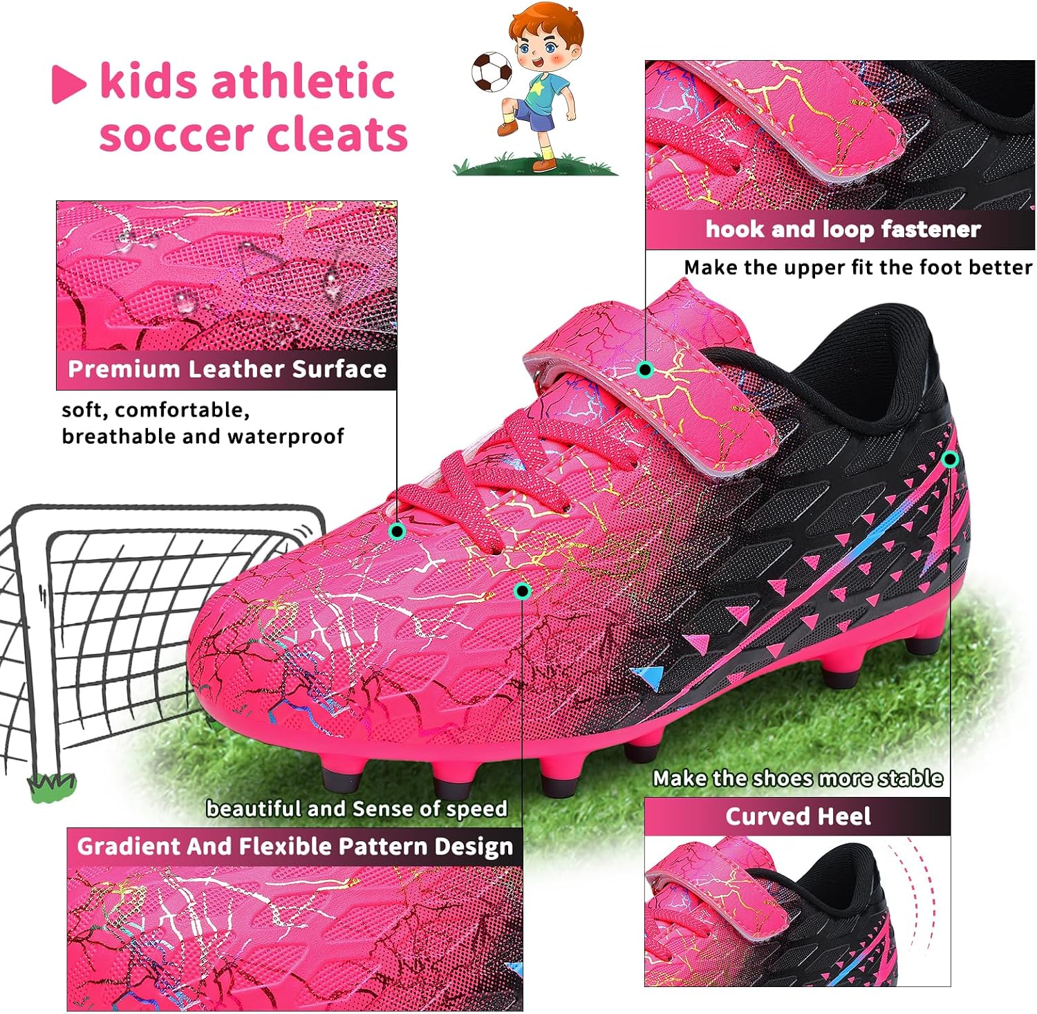 Thumbnail 2 de Kids FG/AG football boots trainers with velcro