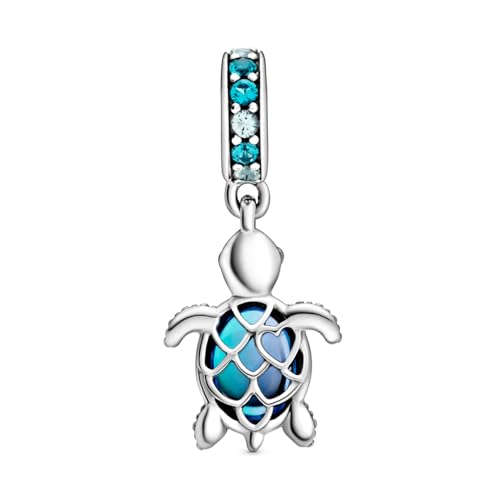 Detalle 2 de PANDORA Passions colgante tortuga marina de plata y cristal de Murano
