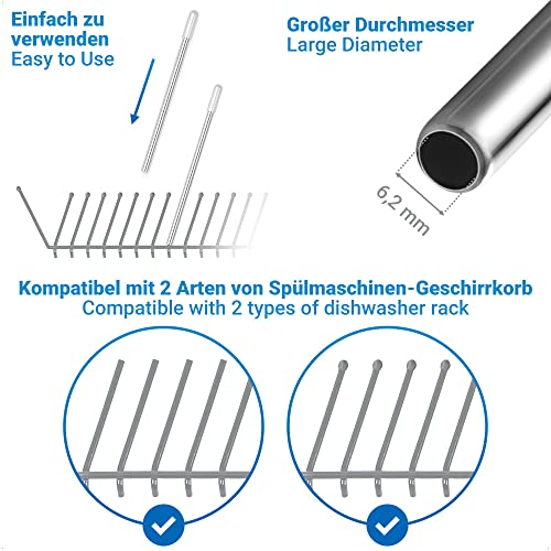 Detalle 2 de ecooe 6er-Set Spülmaschineneinsatz für SodaStream Flaschen – 3 Längen, V2A Edelstahl