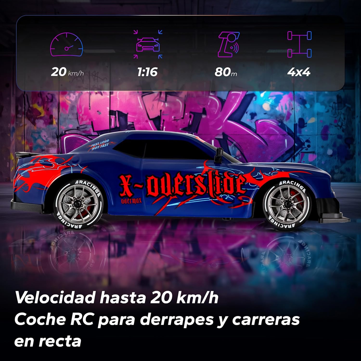 Thumbnail 1 de Overmax X-OVERSLIDE coche RC 1:16 20 km/h