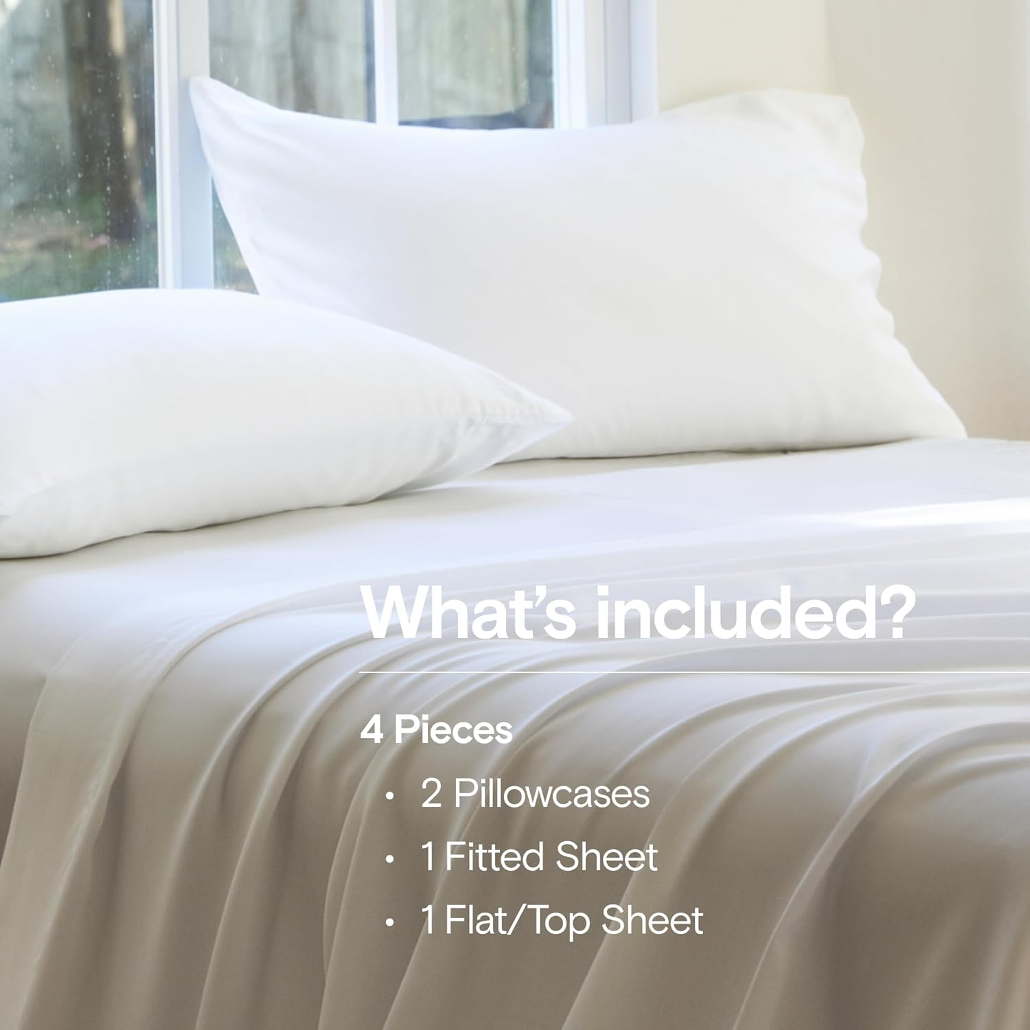 Thumbnail 1 de DOZ by SIJO DOZ Sheet Set (Snow, King) — 100% Viscose Derived from Bamboo, Deep Pockets, Cooling