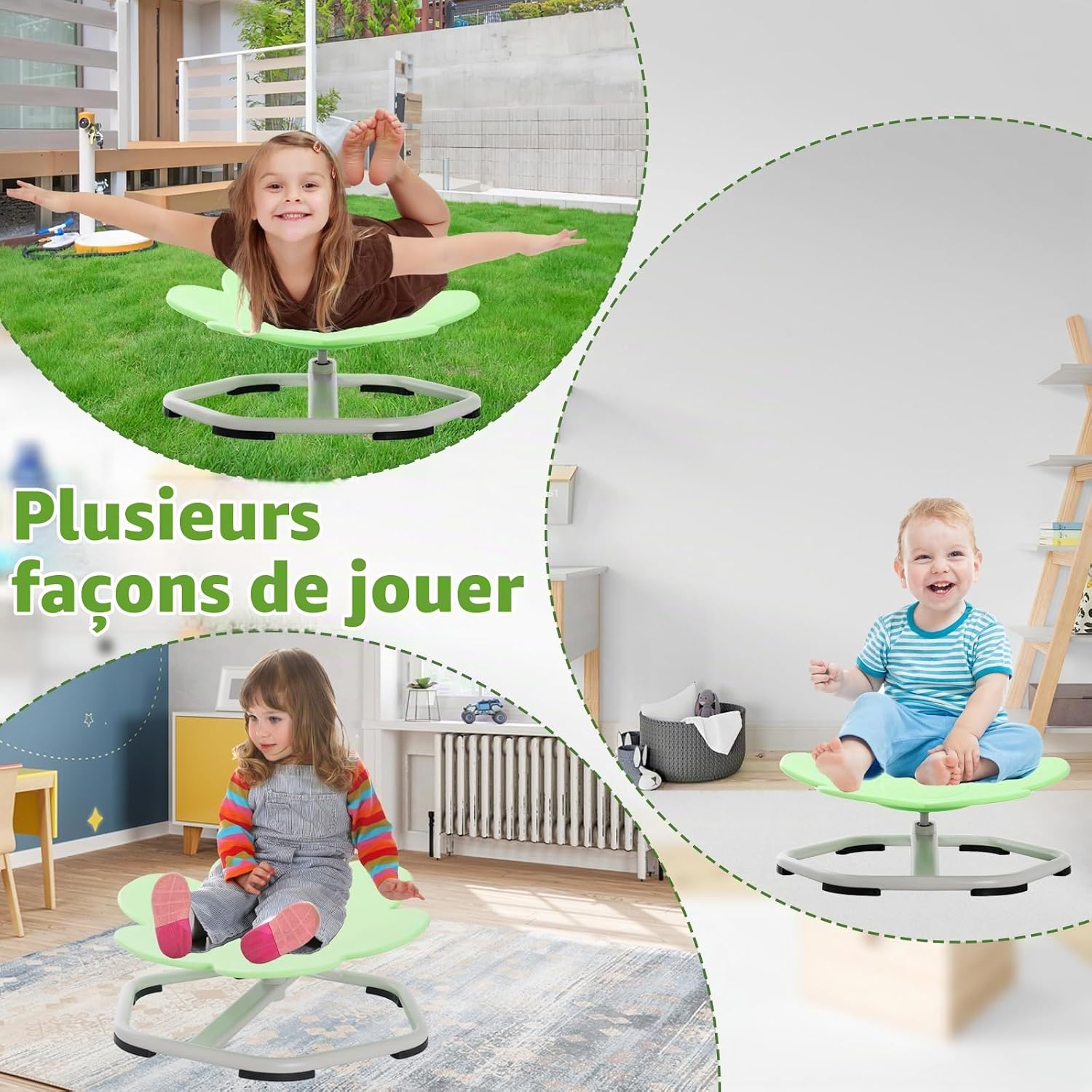 Thumbnail 2 de Siairo XZY011 sensorische draaistoel voor kinderen, kunststof, 360° draaibaar