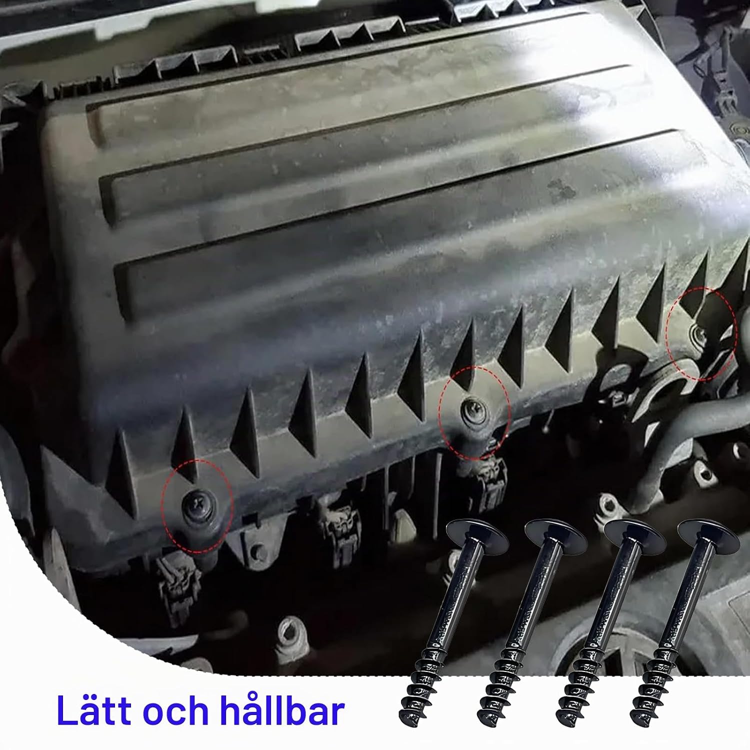 Detalle de Kisstta luftfilterskruvar, 12-pack i två utföranden för VW och Opel