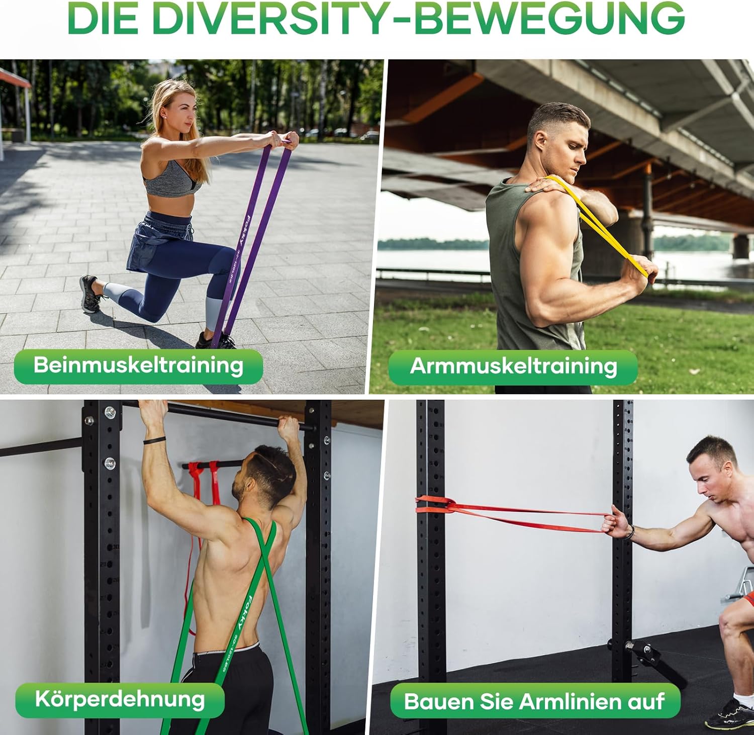 Thumbnail 4 de Fokky Fitnessbänder 5 Stufen Widerstandsbänder 🏋