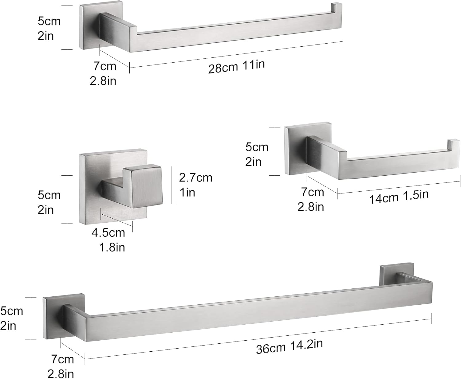 Detalle 2 de DUFU Portasciugamani set 40cm in acciaio inox