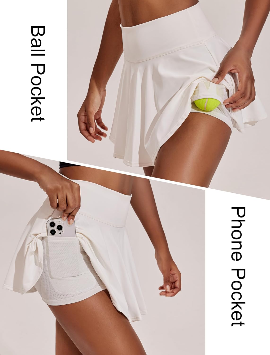 Thumbnail 3 de PINSPARK Women's Pleated Athletic Skirt with Pockets – High-Waisted Tennis Skort for Workout, Golf, and Pickleball