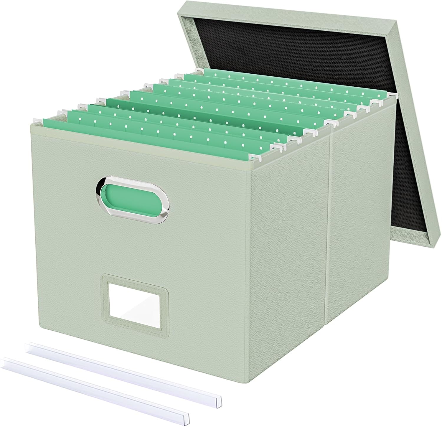 Detalle de Oterri AM03118 File Organizer Box for Letter/Legal Files, Foldable with Flip-Top Lid