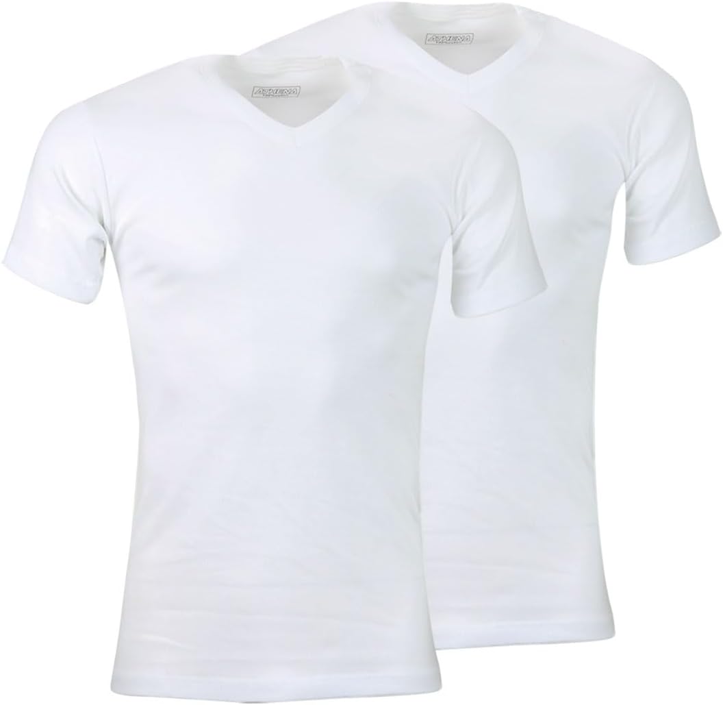 Detalle de Athena – Lot de 2 T-Shirts Homme Ecopack Col V, 100% Coton, sans couture latérale