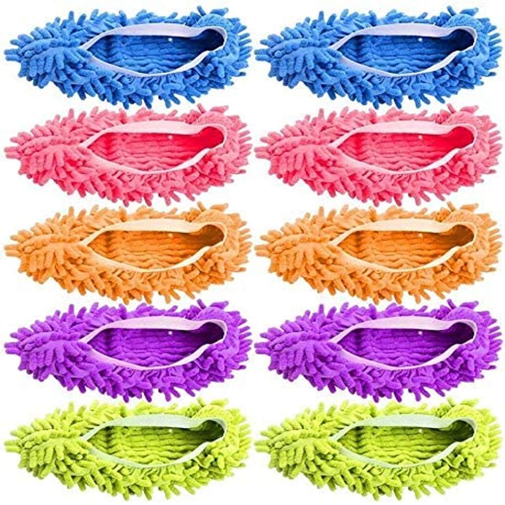Detalle de Tamicy NARF5_02215 Microfiber Mop Slippers, Washable 5-Pair Set