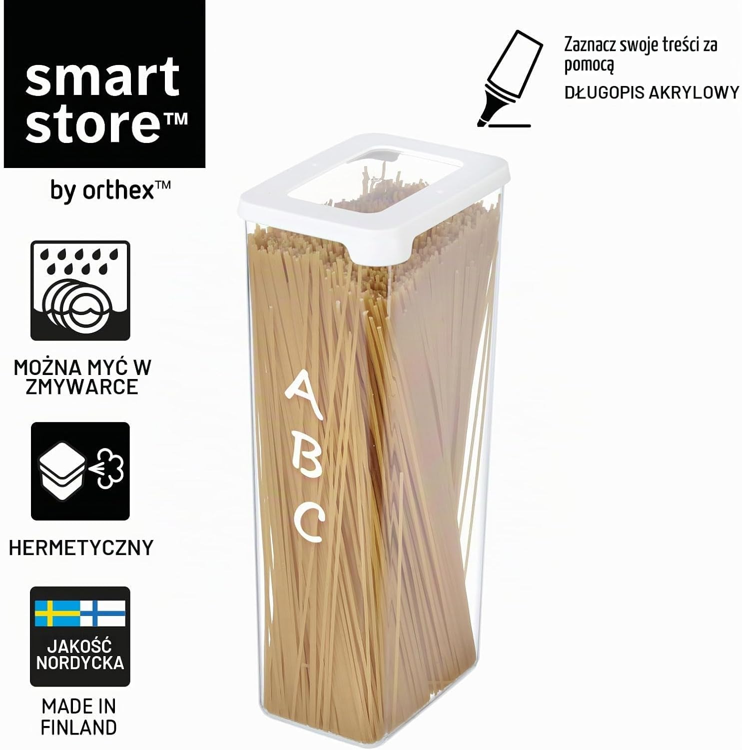 Detalle de SmartStore – zestaw 4 przezroczystych pojemników na żywność 2,25 l, szczelnych