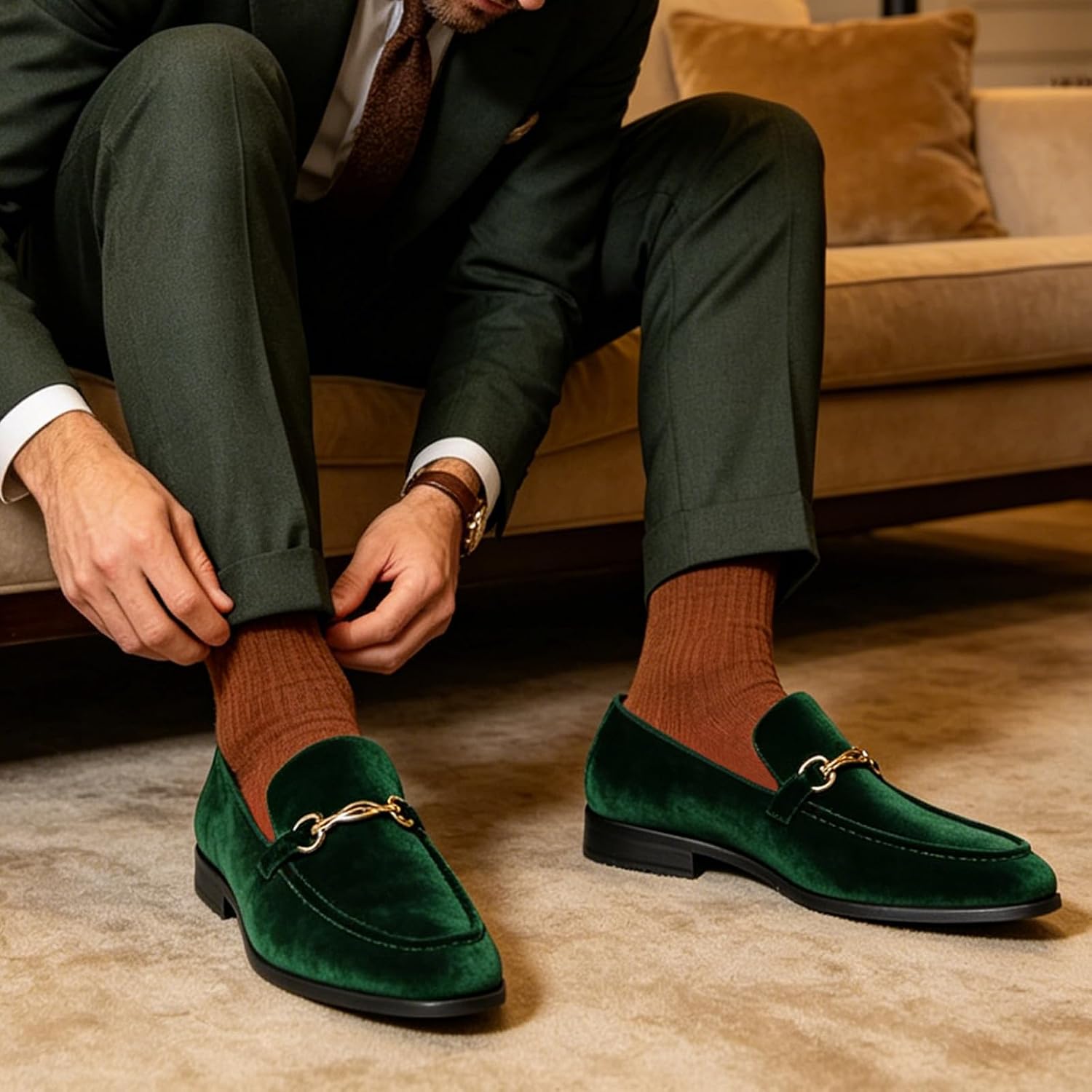 Detalle 1 de Men’s Velvet Loafers