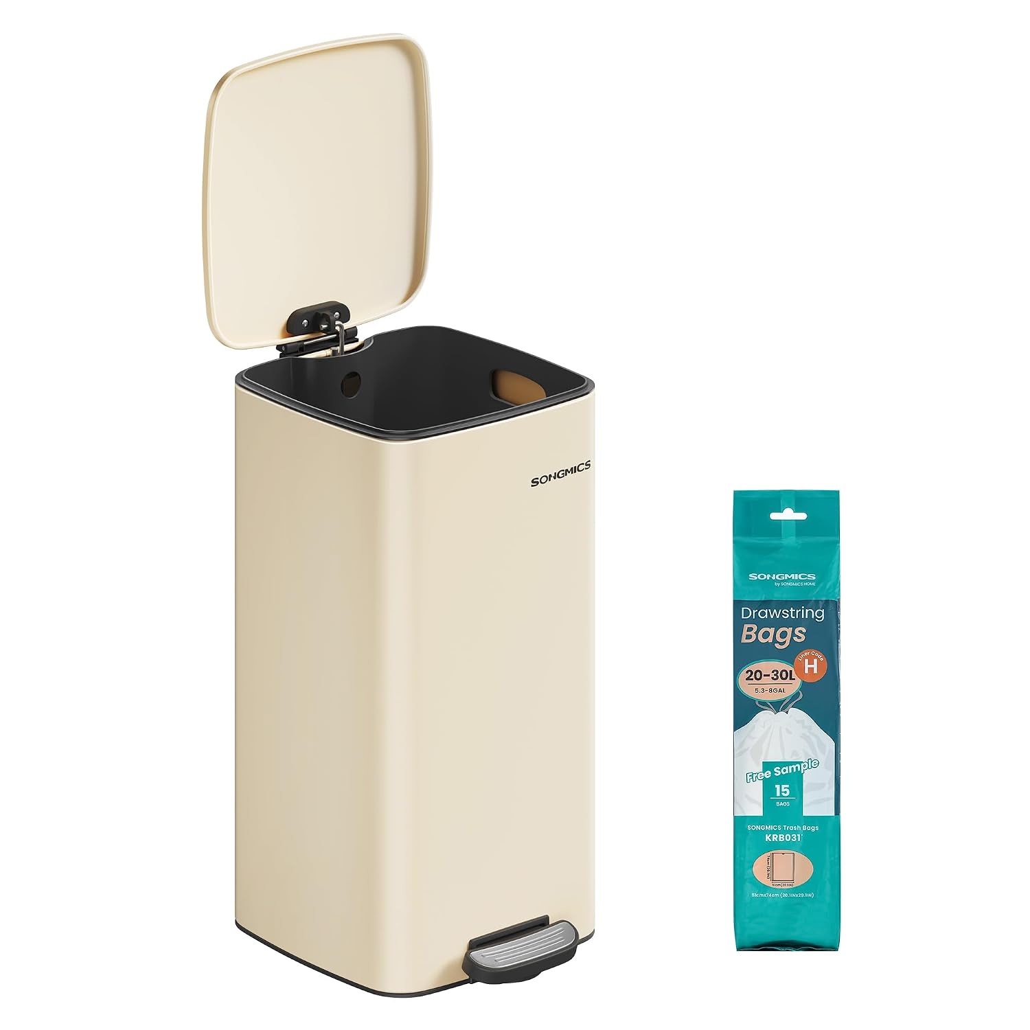 Detalle de SONGMICS LTB593A02 30 L kitchen bin