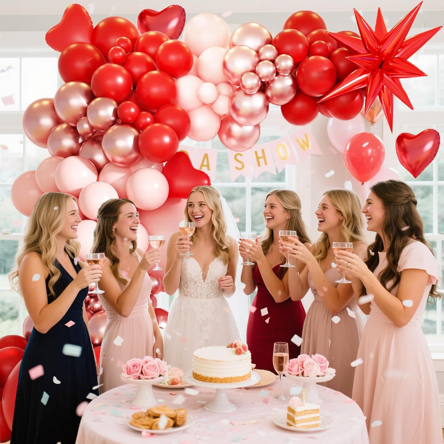 Thumbnail 4 de KARLURE Mothers Day Balloon Arch Kit (Pink, Red & Rose Gold) — 138-Piece Heart Balloon Garland