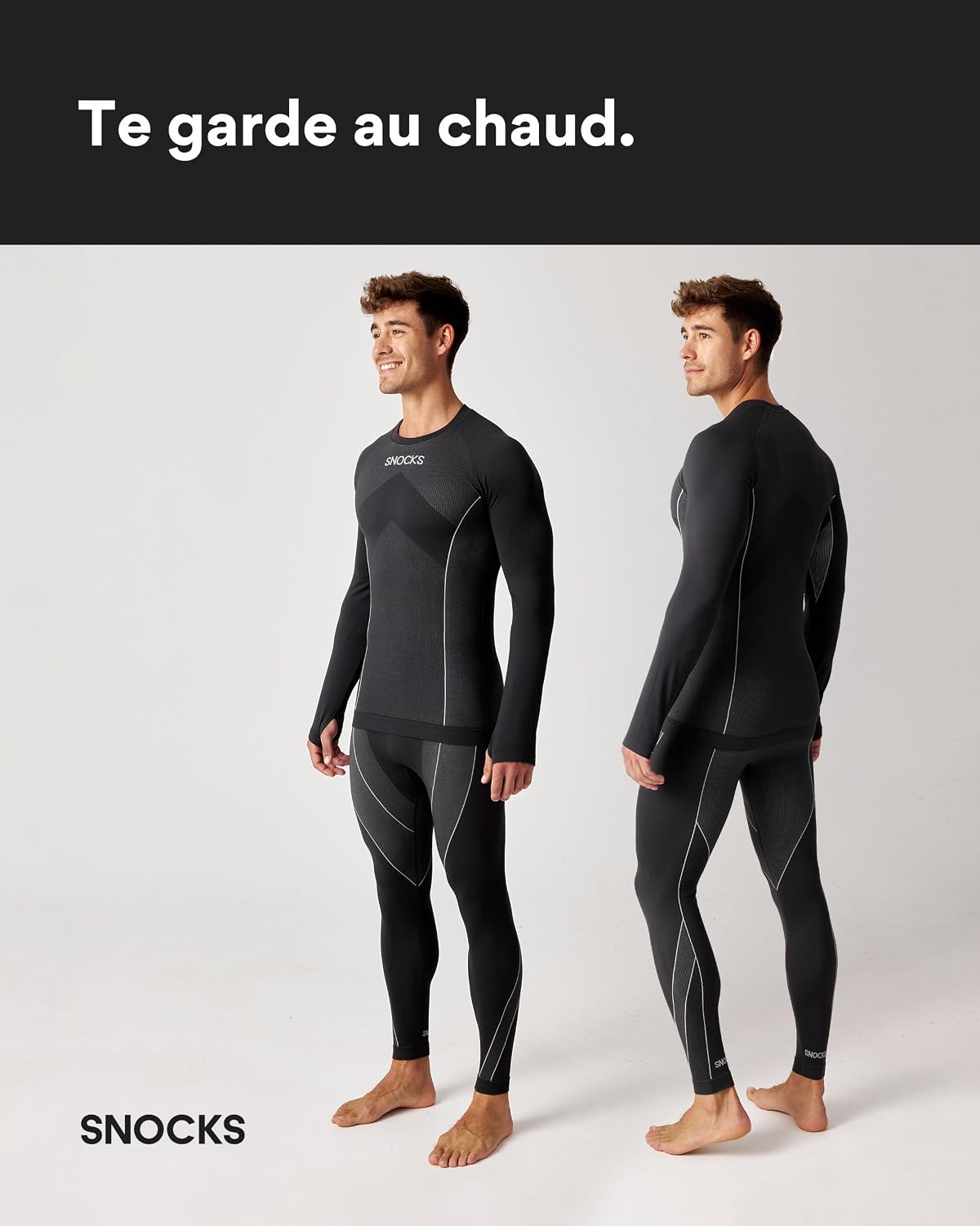 Thumbnail 2 de Snocks Ensemble thermique homme S-3XL pour ski