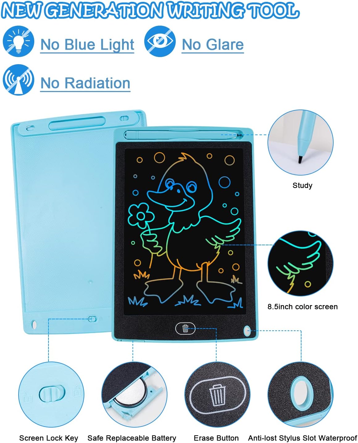 Detalle 2 de Tablero escritura LCD 8,5 pulgadas niños