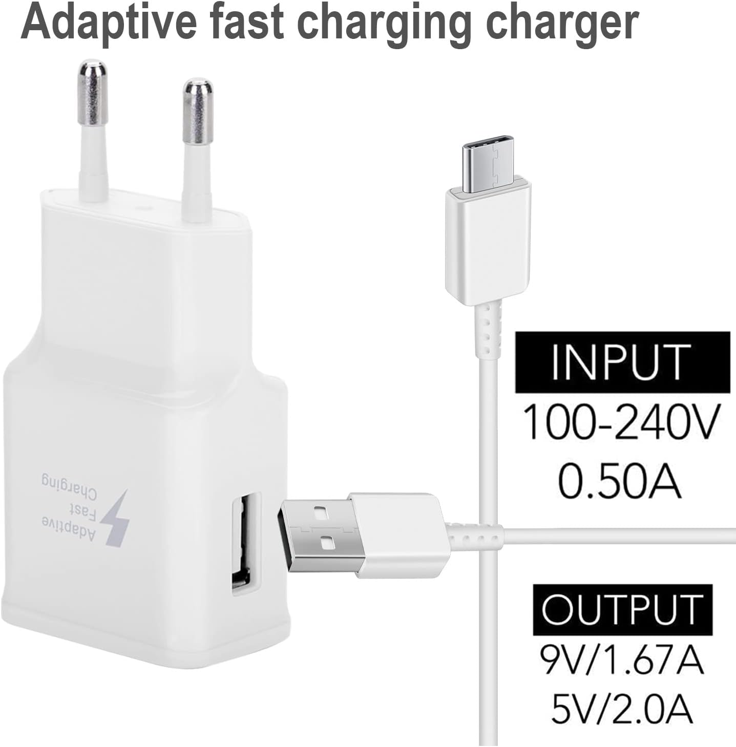 Thumbnail 2 de Caricatore USB con cavo USB‑C da 1,5 m per Samsung Galaxy (QC 3.0/2.0, AFC)