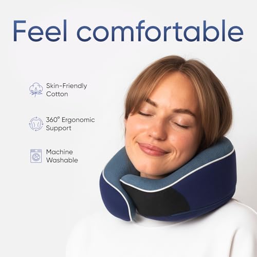 Thumbnail 1 de Proglobe Neck Pillow for Travel, Memory Foam – Blue