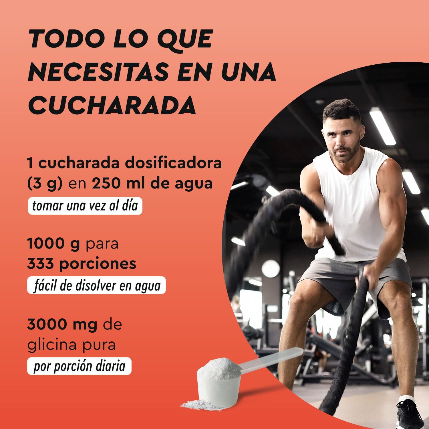 Detalle de Glicina en polvo 1000g 🌿 Alta dosis, pura y vegana