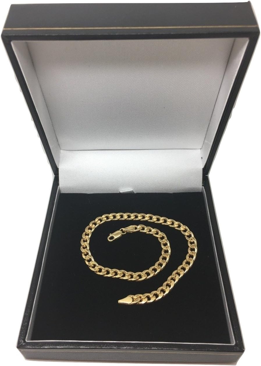 Detalle 2 de Gourmette en or jaune 14 carats 585 – Bracelet unisexe, largeur 4,40 mm