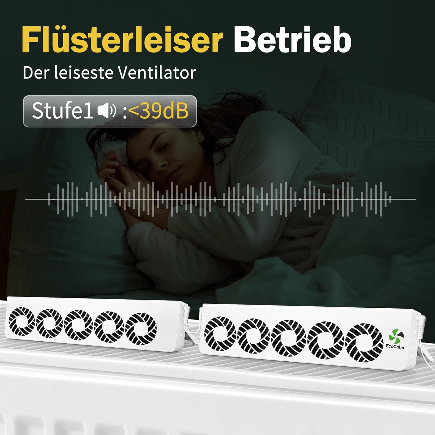 Detalle 2 de ecoCalm Heizkörperventilator Duo-Set, 10 Lüfter