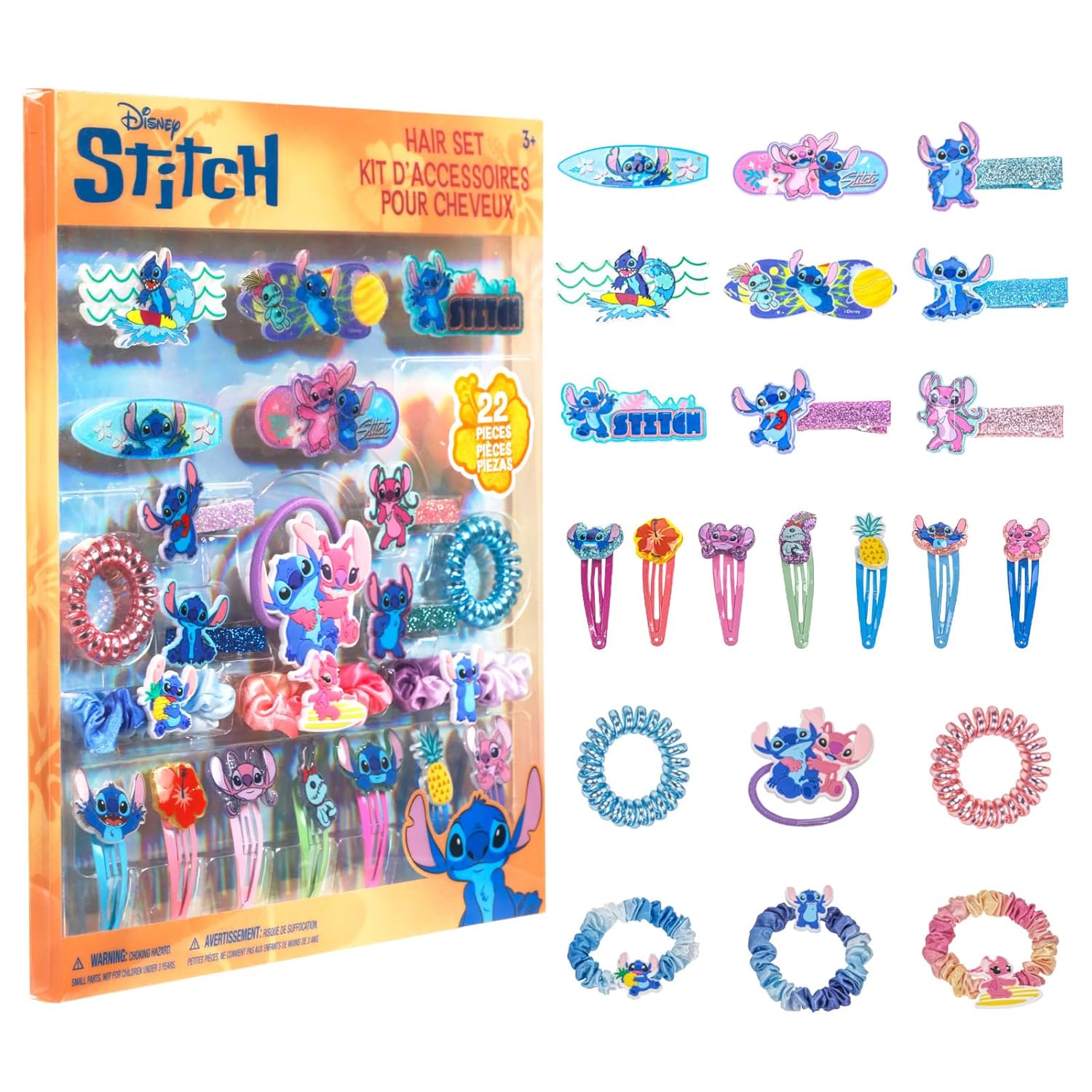 Townley Girl Stitch Hair Accessory Set for Girls (22-Piece Clips, Ties, and Scrunchies)