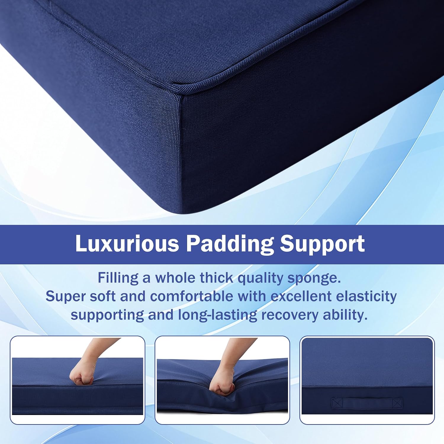 Detalle 2 de IASEAHK Patio Chair Cushions 19" x 19" x 3
