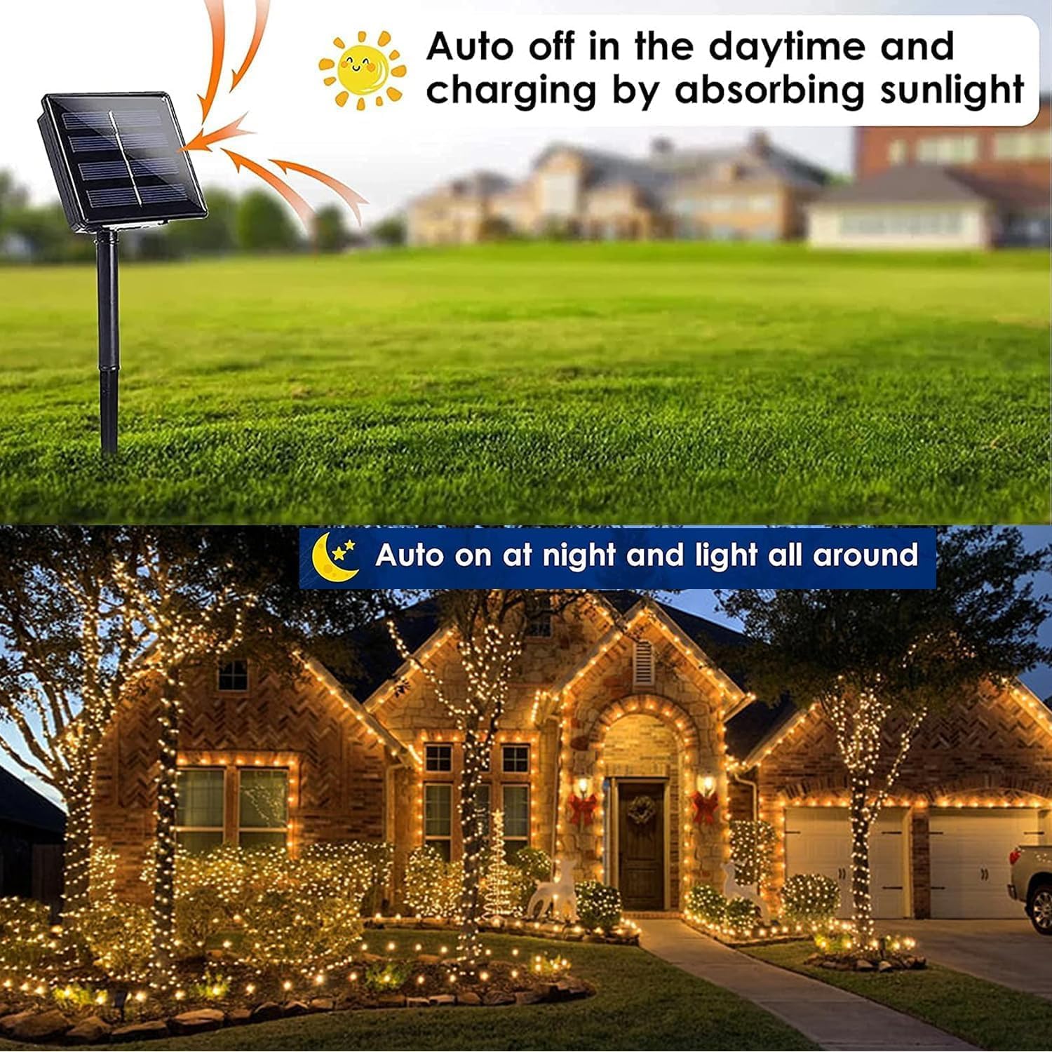 Thumbnail 2 de NEXVIN Solar Lichterkette Außen 20–22 m, 200 LED – wetterfest, 8 Modi, IP65