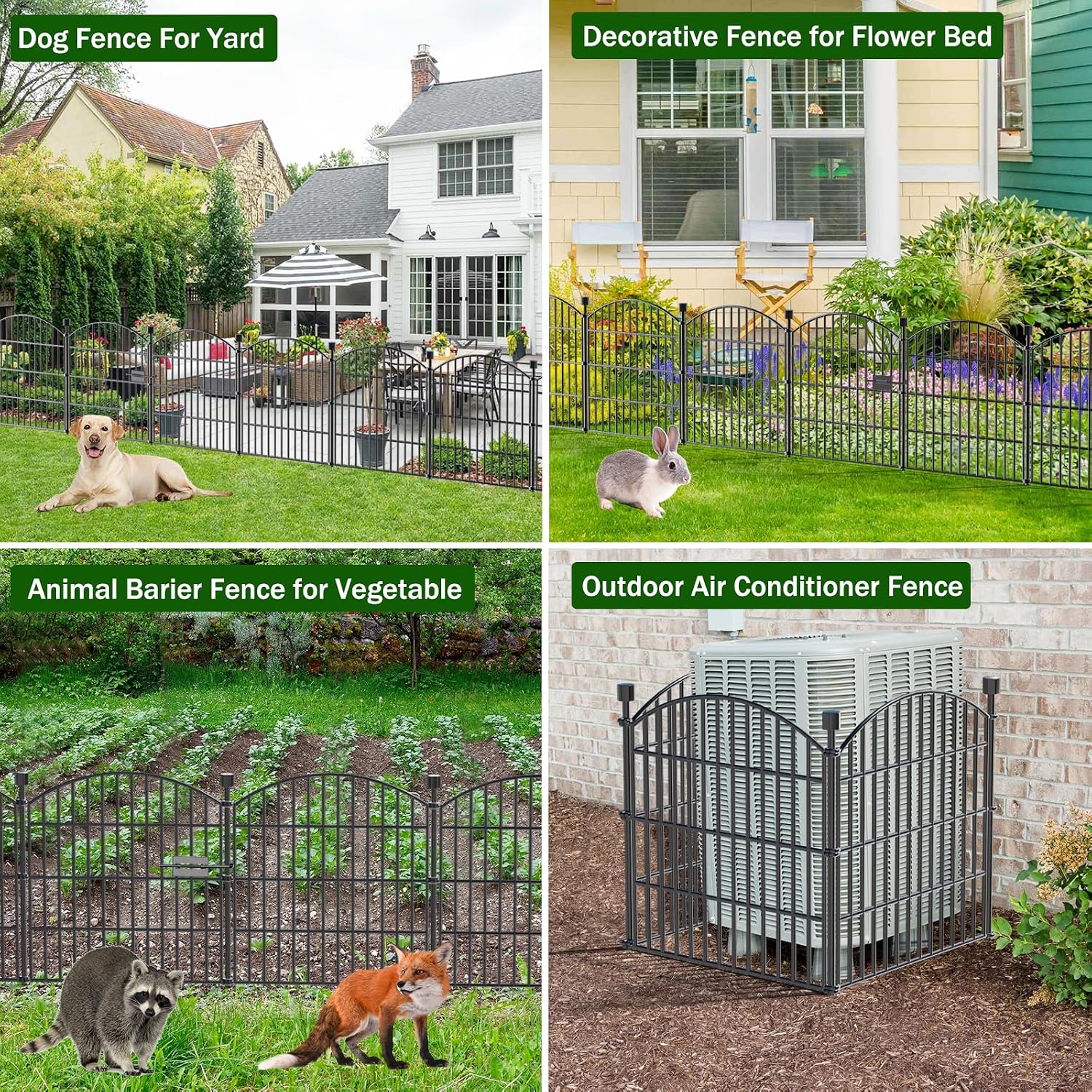 Detalle de 10 Panels No Dig Decorative Garden Fence with Gate – 61 cm H x 6.1 m L