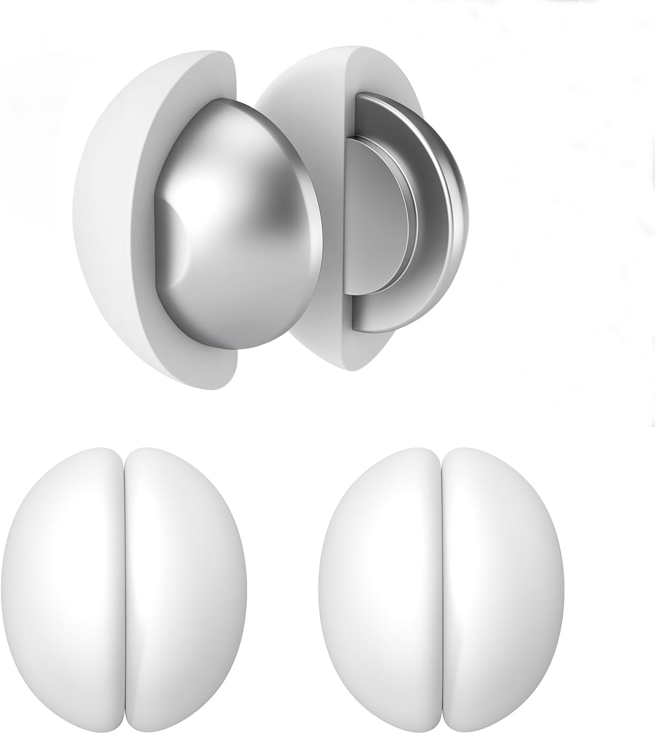 Detalle de FY&XZH magnetische douchegordijngewichten met siliconencoating, wit, 3 paar