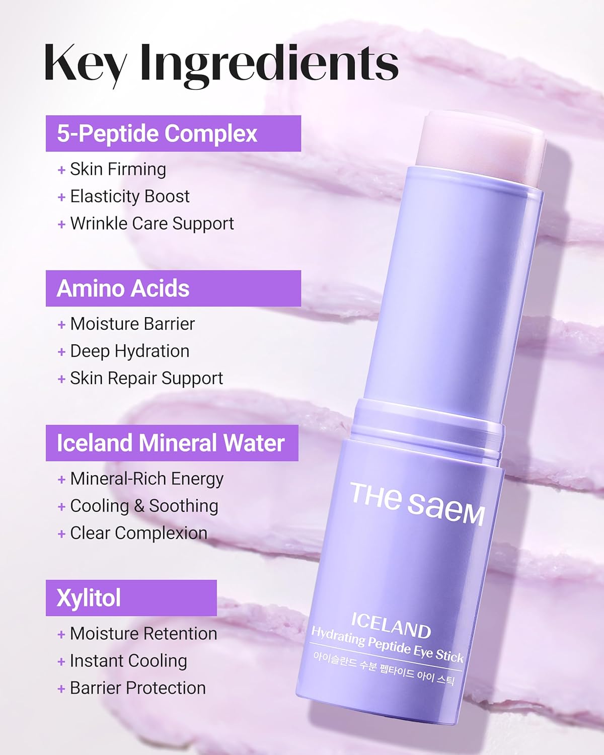 Thumbnail 4 de THE SAEM Stick Yeux Peptide Hydratant Islande — Baume Regard Élastifiant, Rafraîchissant et Hydratant 11 g