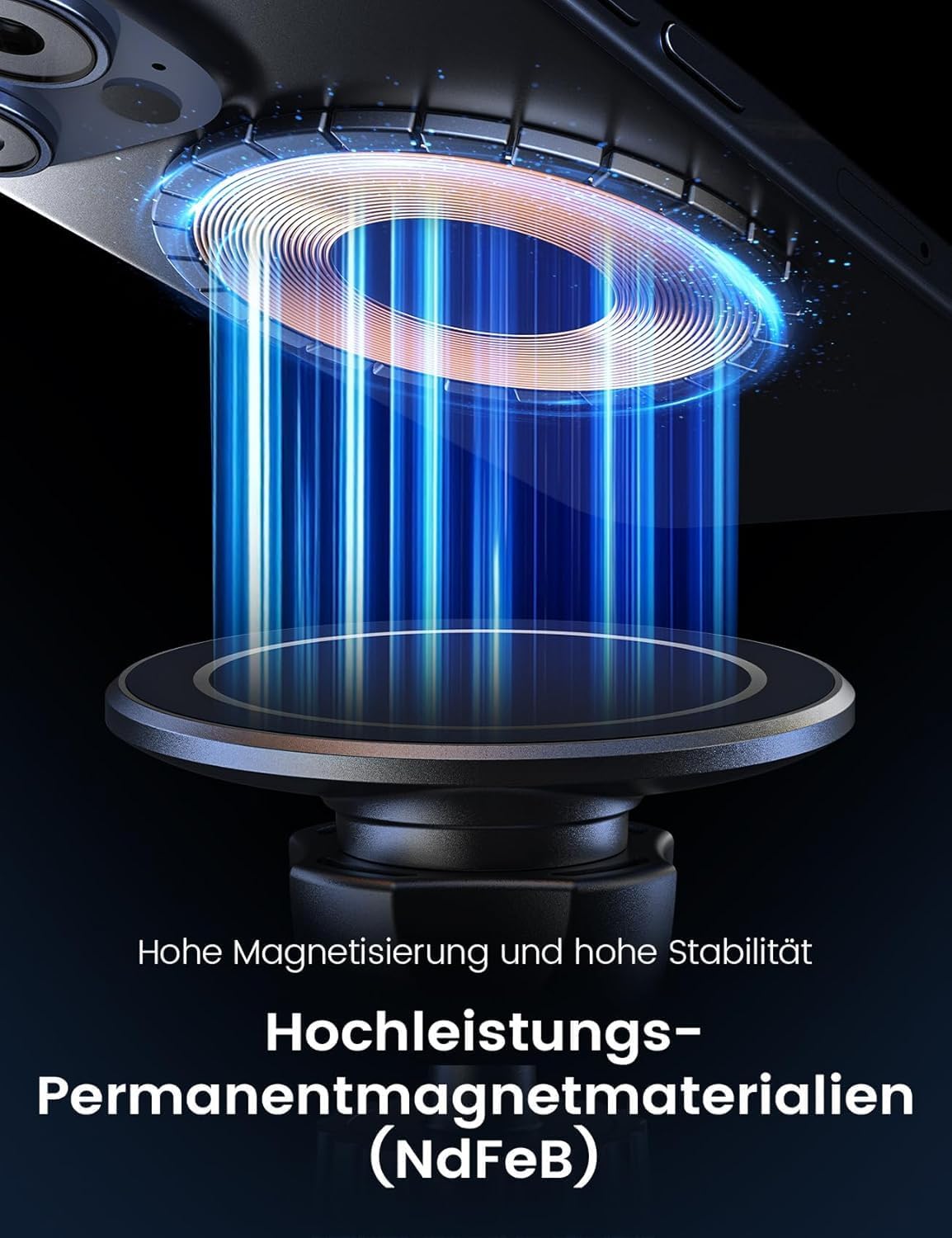 Detalle 2 de Handyhalterung Auto – Lüftungshalterung mit 360° Drehung und Dreifach-Unterstützung