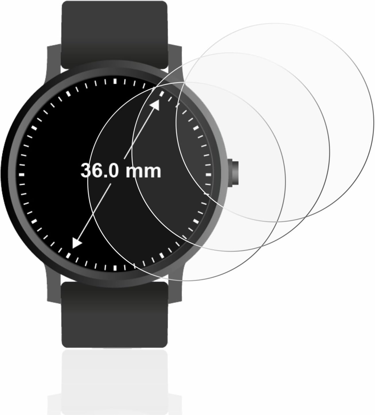 Thumbnail 1 de Savvies 6 Pack Screen Protector for Circular 36 mm Smartwatches
