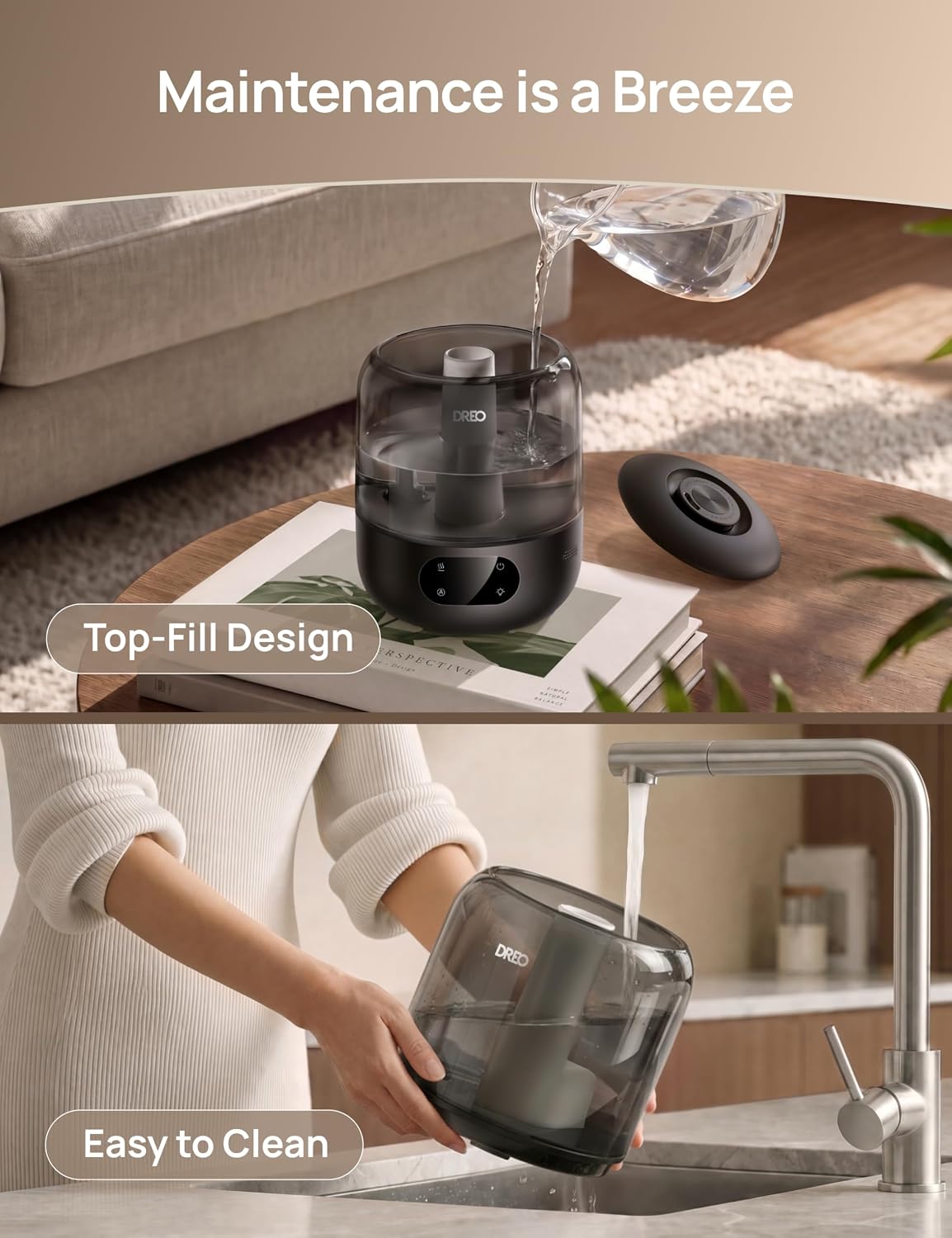 Thumbnail 6 de DREO DR-HHM006 Black Cool Mist Humidifier, 3 L Top-Fill Tank and Aroma Tray