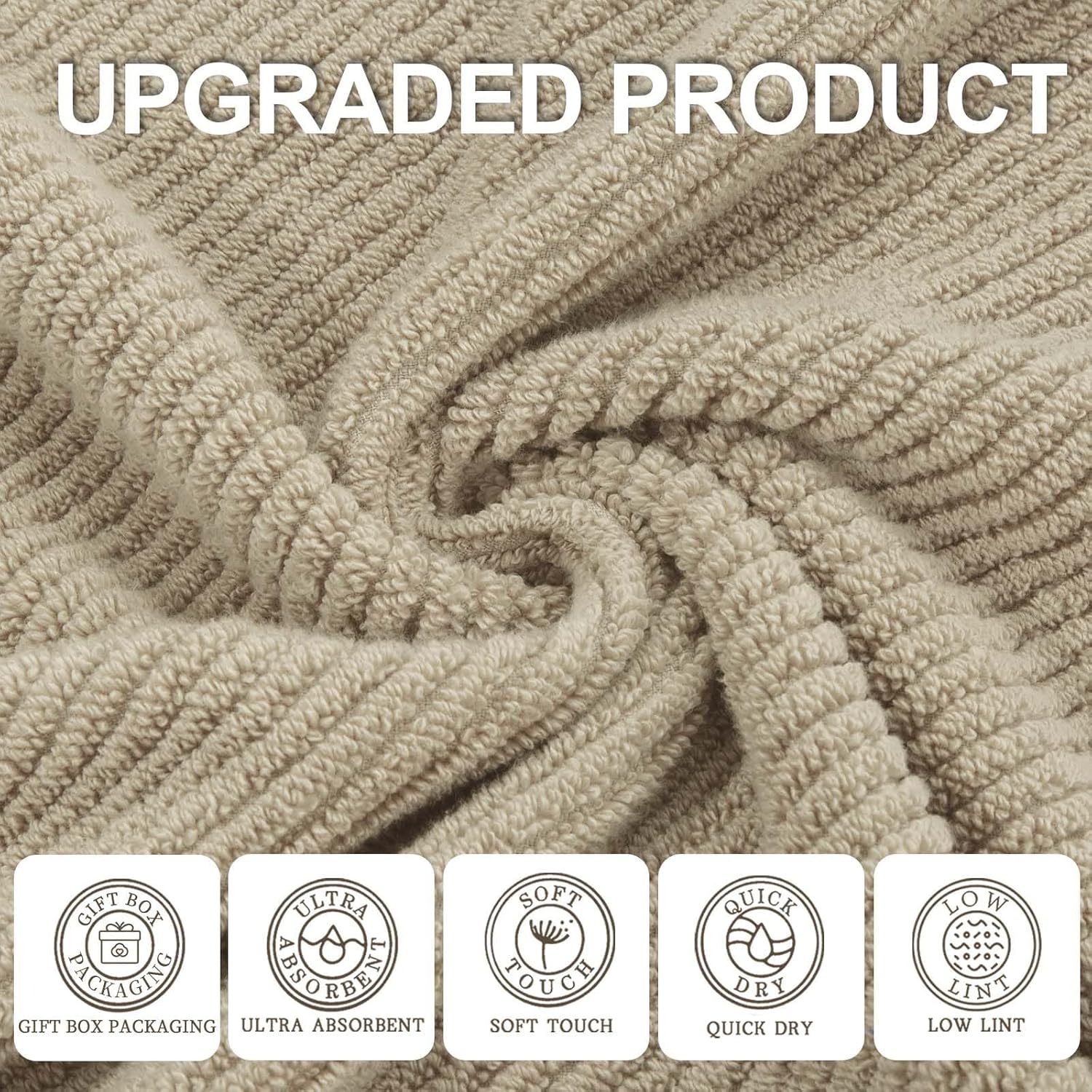 Thumbnail 1 de VOOVA & MOVAS Beige Face Cloths 6pc, 13"x13"
