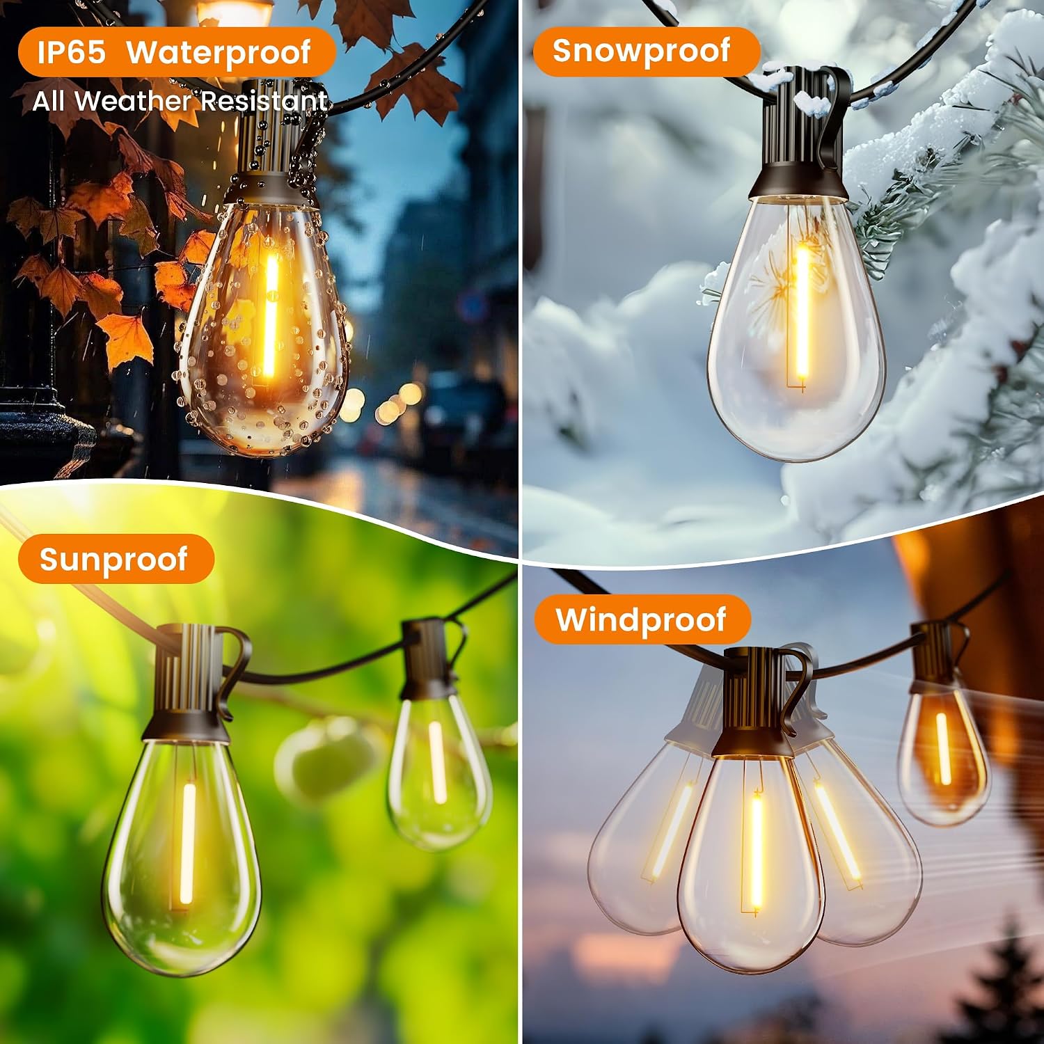 Detalle 2 de WOWLUMEN GLS-20J2P-E12-S11- Outdoor String Lights, 25 ft, 2200K Warm White