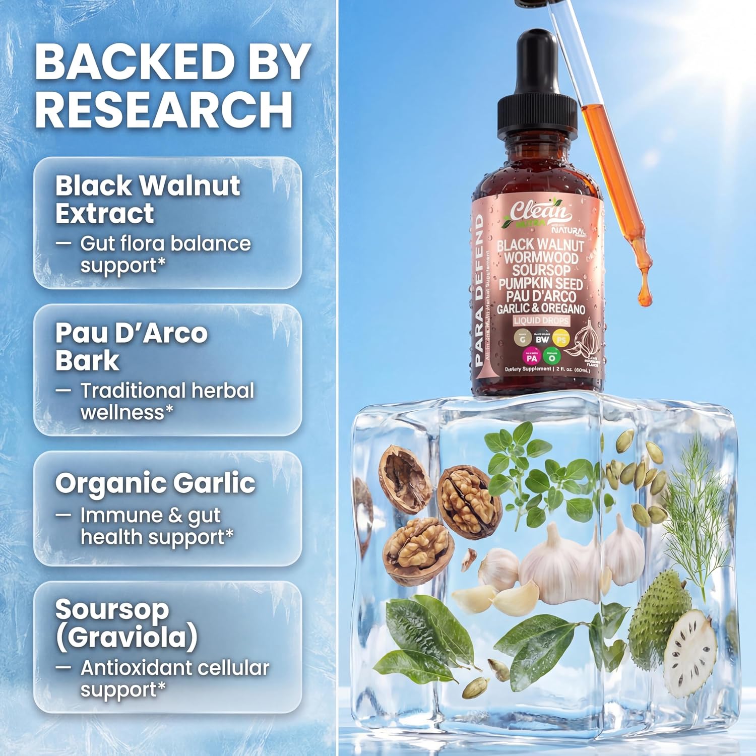 Detalle de Clean Nutra Liquid Herbal Supplement Drops