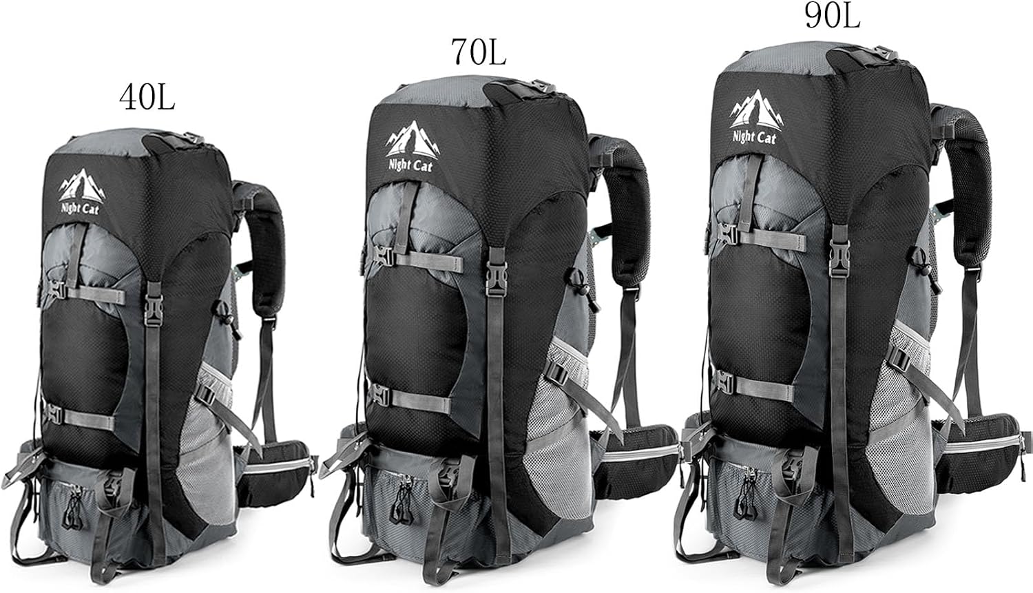 Detalle 2 de Night Cat zaino da trekking 70L per escursionismo e viaggio
