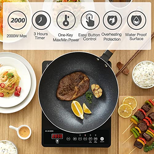 Detalle de AMZCHEF Single Induction Hob: Portable, Versatile Cooking Helper