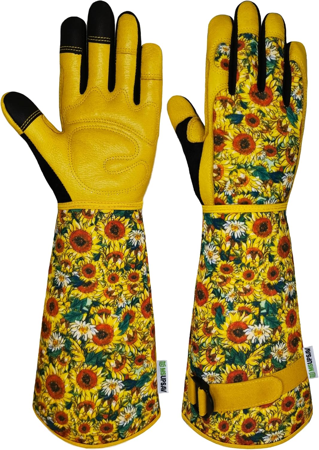 MSUPSAV Long Gardening Gloves – Thorn-Proof Leather Gauntlets for Gardeners