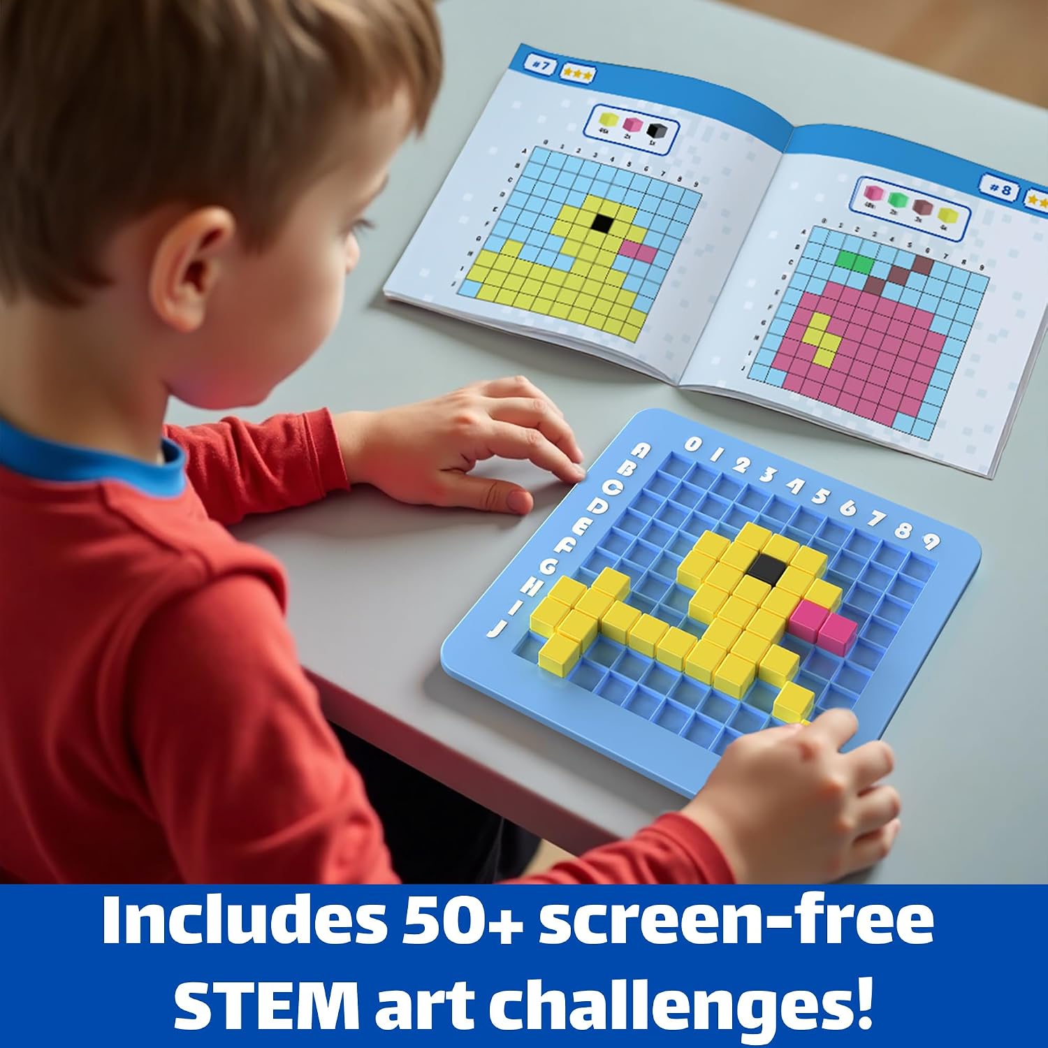 Thumbnail 1 de STEM Toys Pixel Art Kit for Kids (Ages 5–12) — Brain Teasers STEM Activities Medium