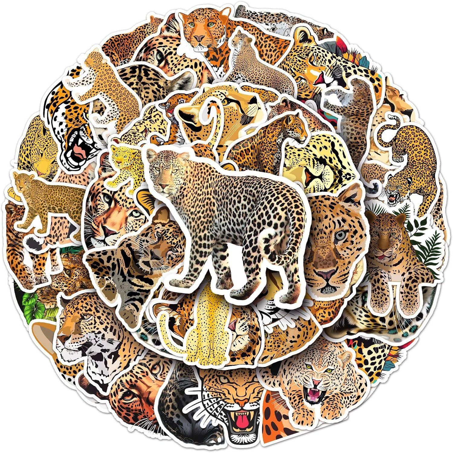 Detalle de Cheetah Vinyl Stickers, 50-Piece Pack