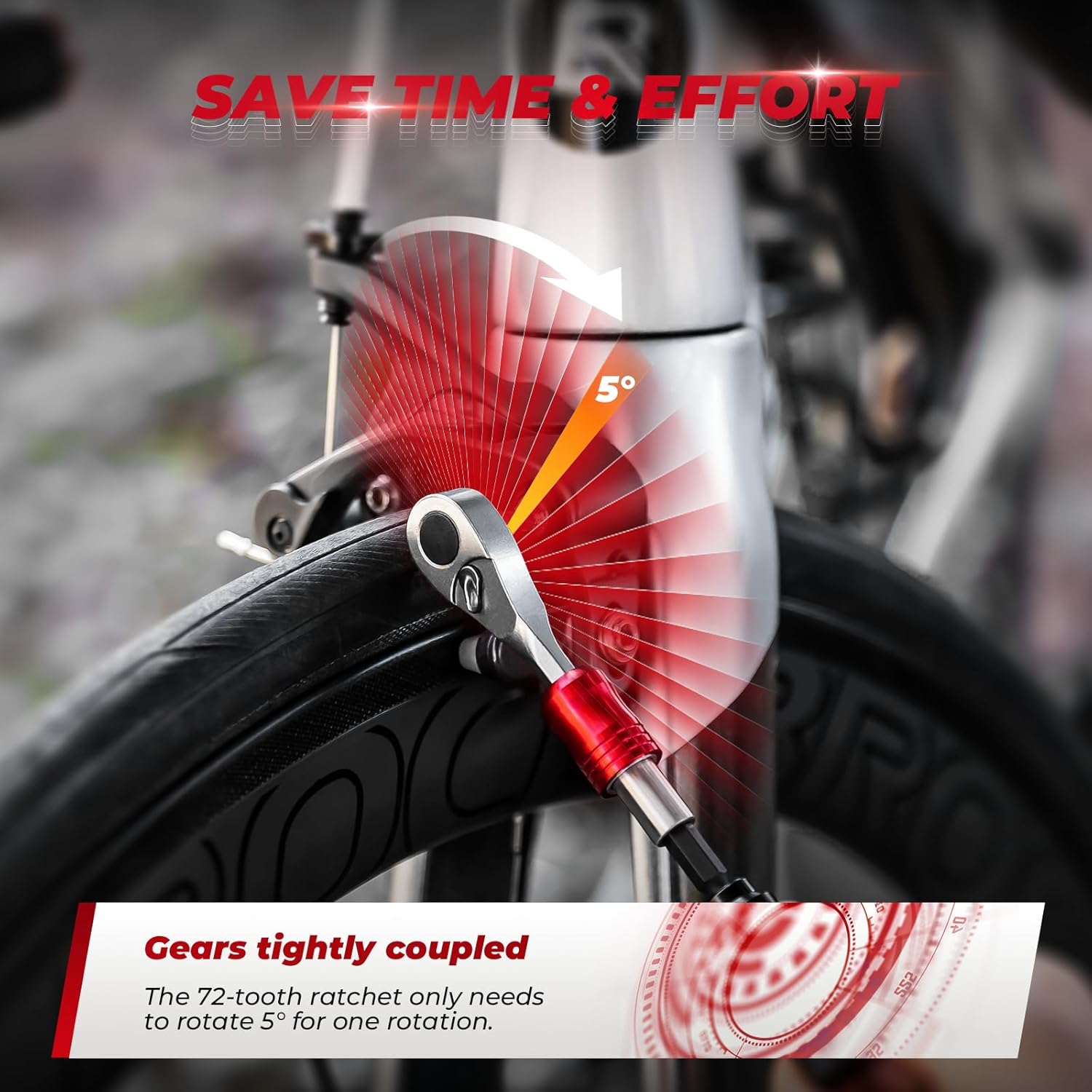 Thumbnail 2 de ROCKBROS set chiavi a cricchetto da 72 pezzi, cassetta portatile con 10 punte e leve per pneumatici