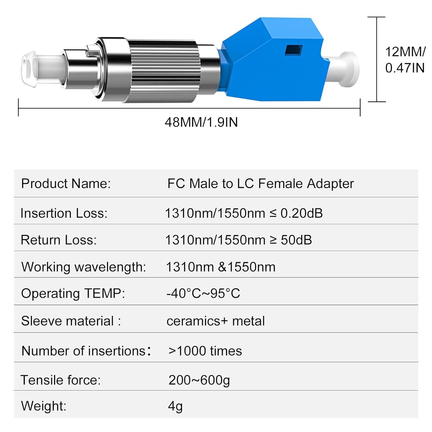 Thumbnail 1 de Maxhood 3-Pack FC to LC Female Single-Mode Adapter (FC/UPC to LC/UPC) for 1310 & 1550nm