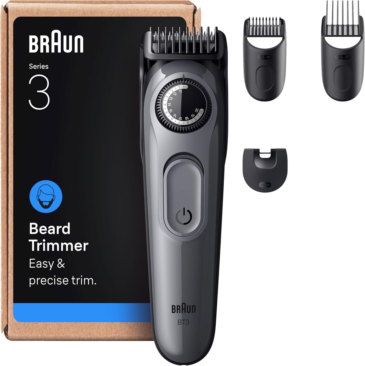 Detalle de Braun Beard Trimmer Series 3 BT3525 with 4 styling tools 40 lengths