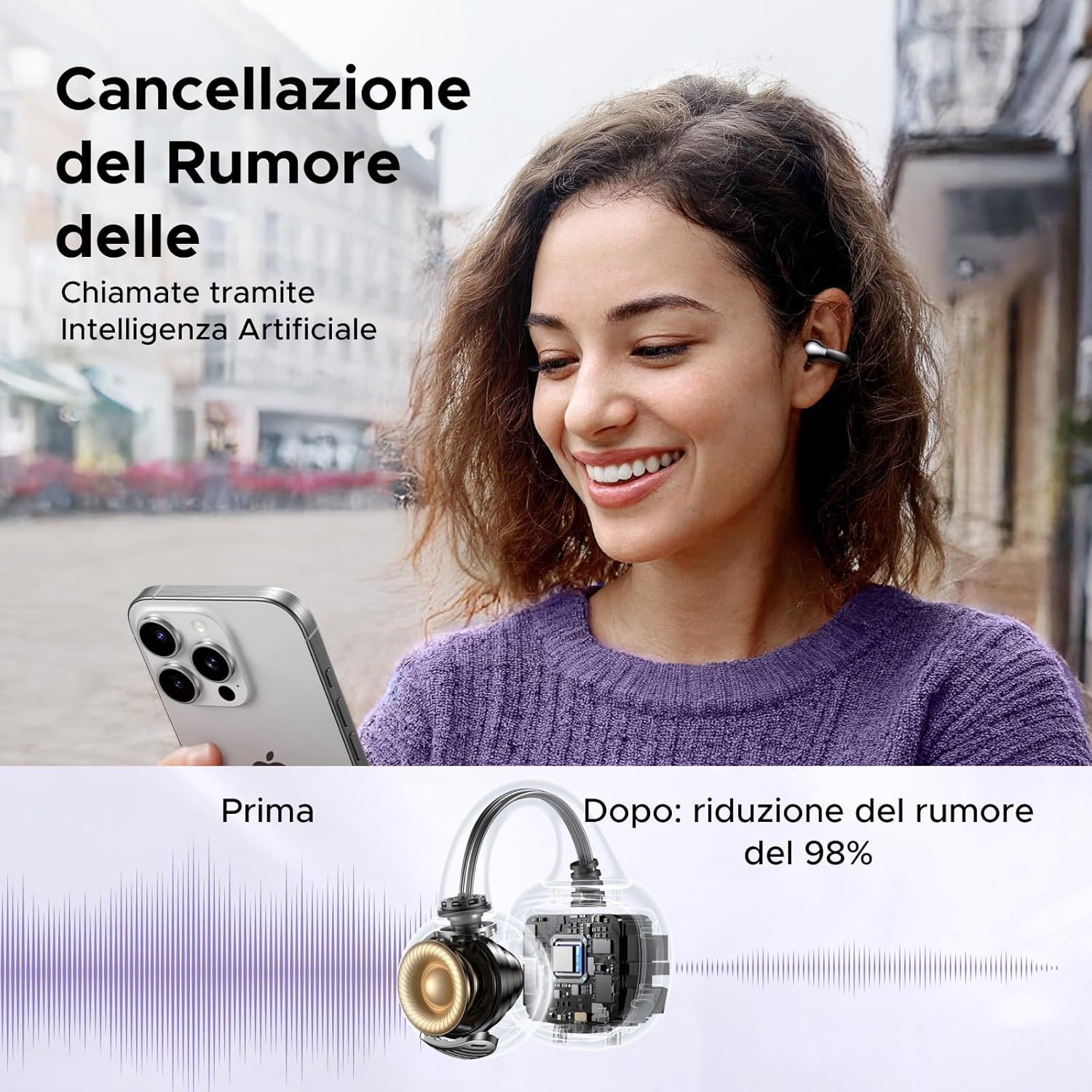 Detalle 2 de UGREEN HiTune S3: Auricolari sport open-ear con ANC ENC, 30 h e ricarica USB-C