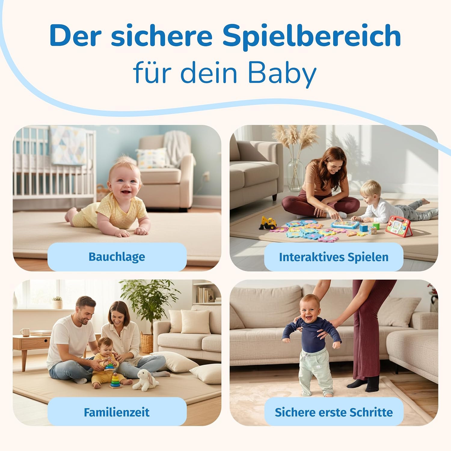Thumbnail 4 de BabybeFun Krabbelmatte 150x150 cm