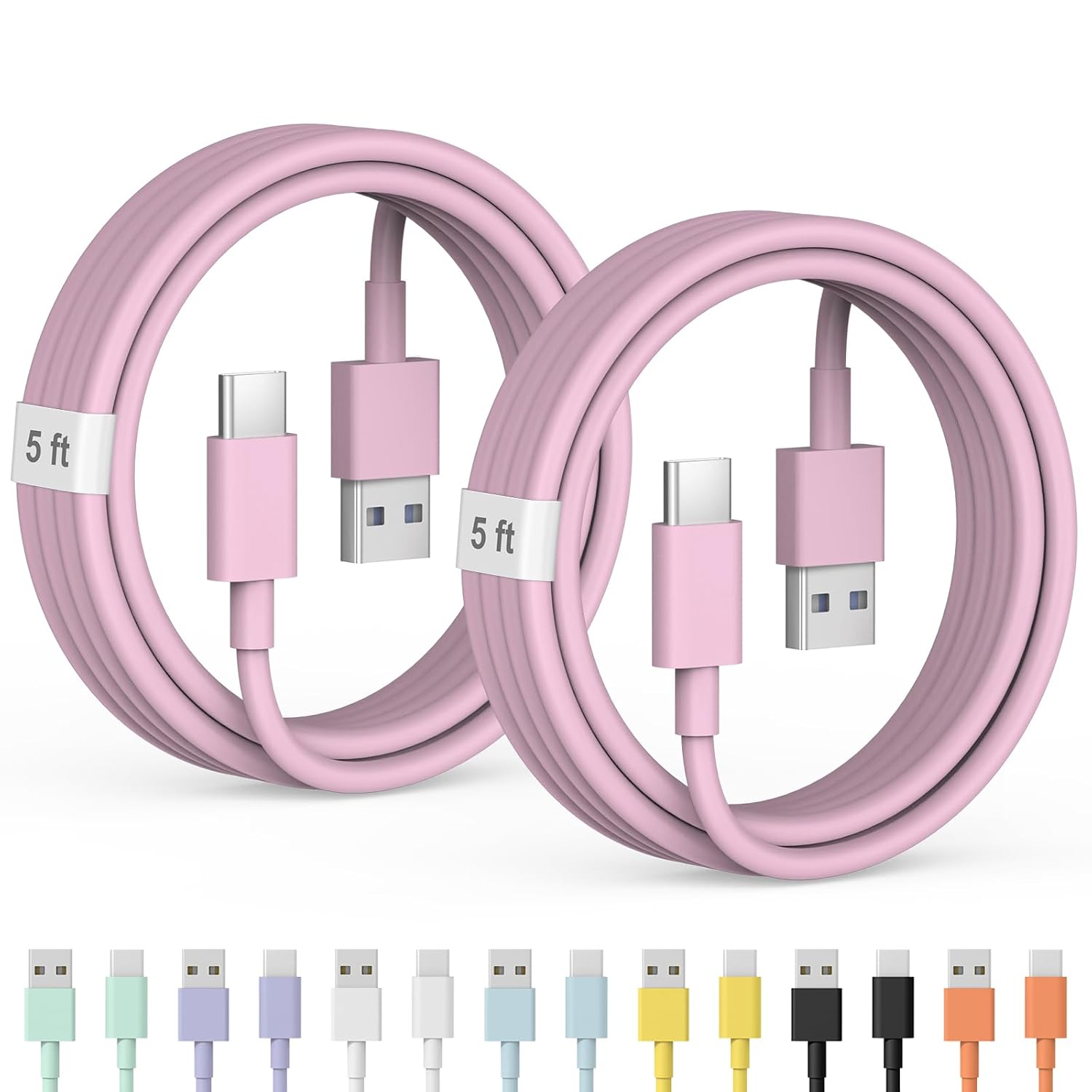 Detalle de 5FT Carplay USB-C Cable for iPhone 17/16/15 – Apple MFi Certified, Pink