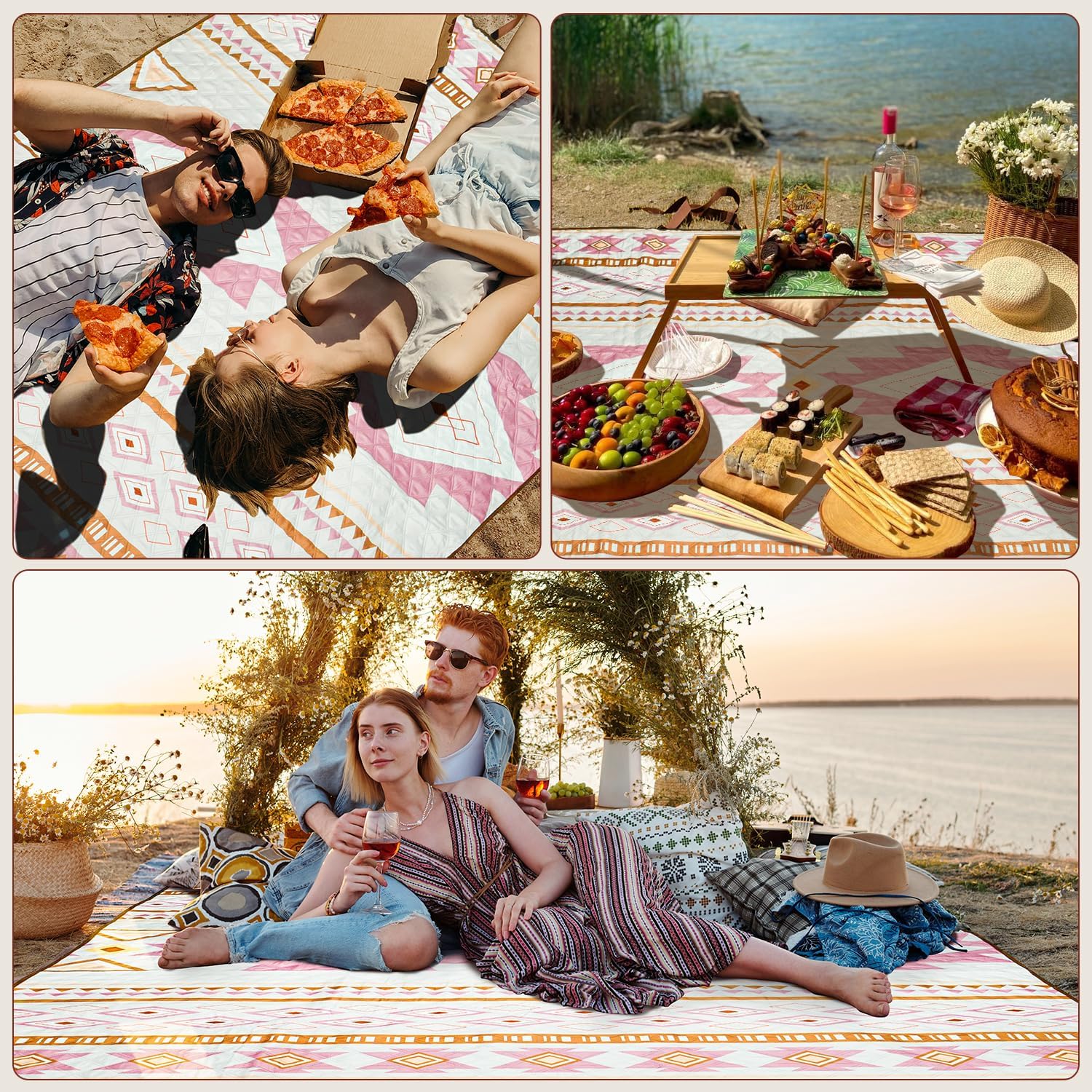 Thumbnail 6 de LARUTAN Outdoor Picknickdecke „Cape Town“ 200x200 cm – strandfrei, tragbar & waschbar