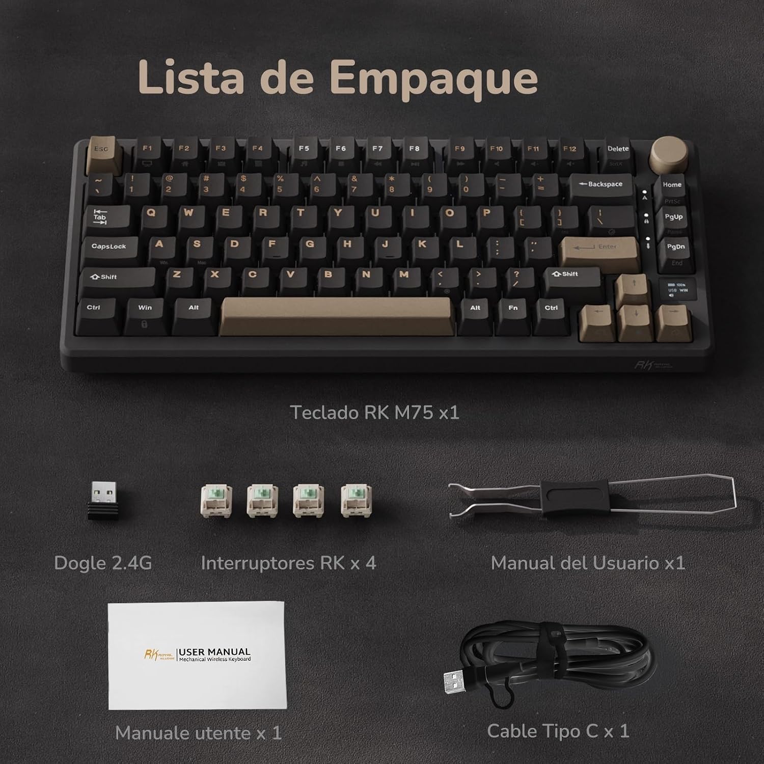 Thumbnail 7 de RK Royal Kludge M75 Teclado Mecánico Inalámbrico RGB⌨